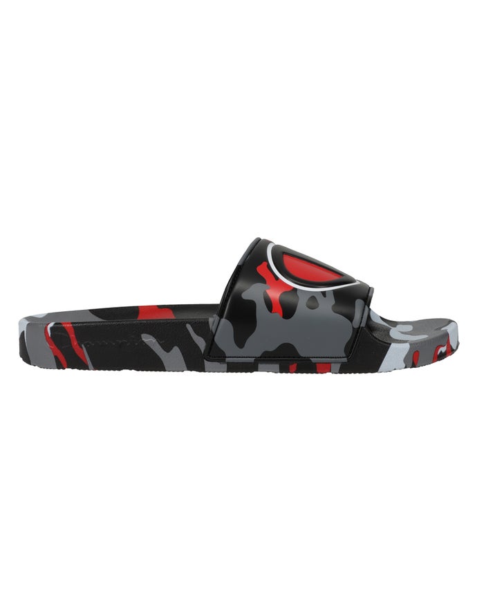 Champion Badslippers Heren - Zwart/Grijs - Camo ( 180753-TEK )